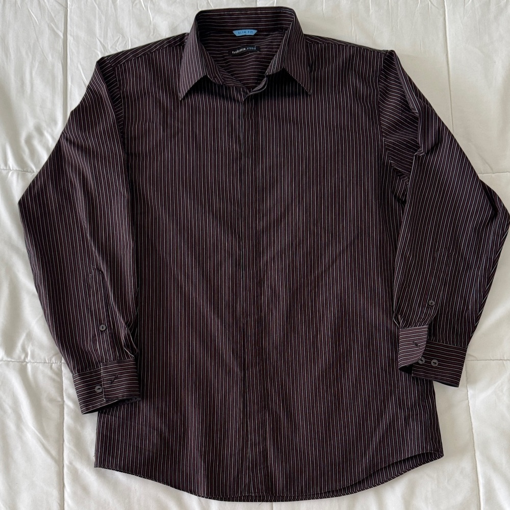 Van Heusen Dark Striped Dress Shirt